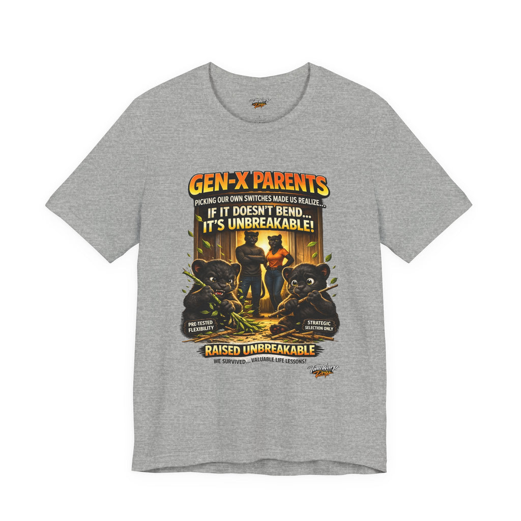 TimeWarp Drip Unbreakable Printify tee in jet black—Gen X throwback "Picked Our Own Switches" streetwear, bold nostalgia drip. streetwear apparel