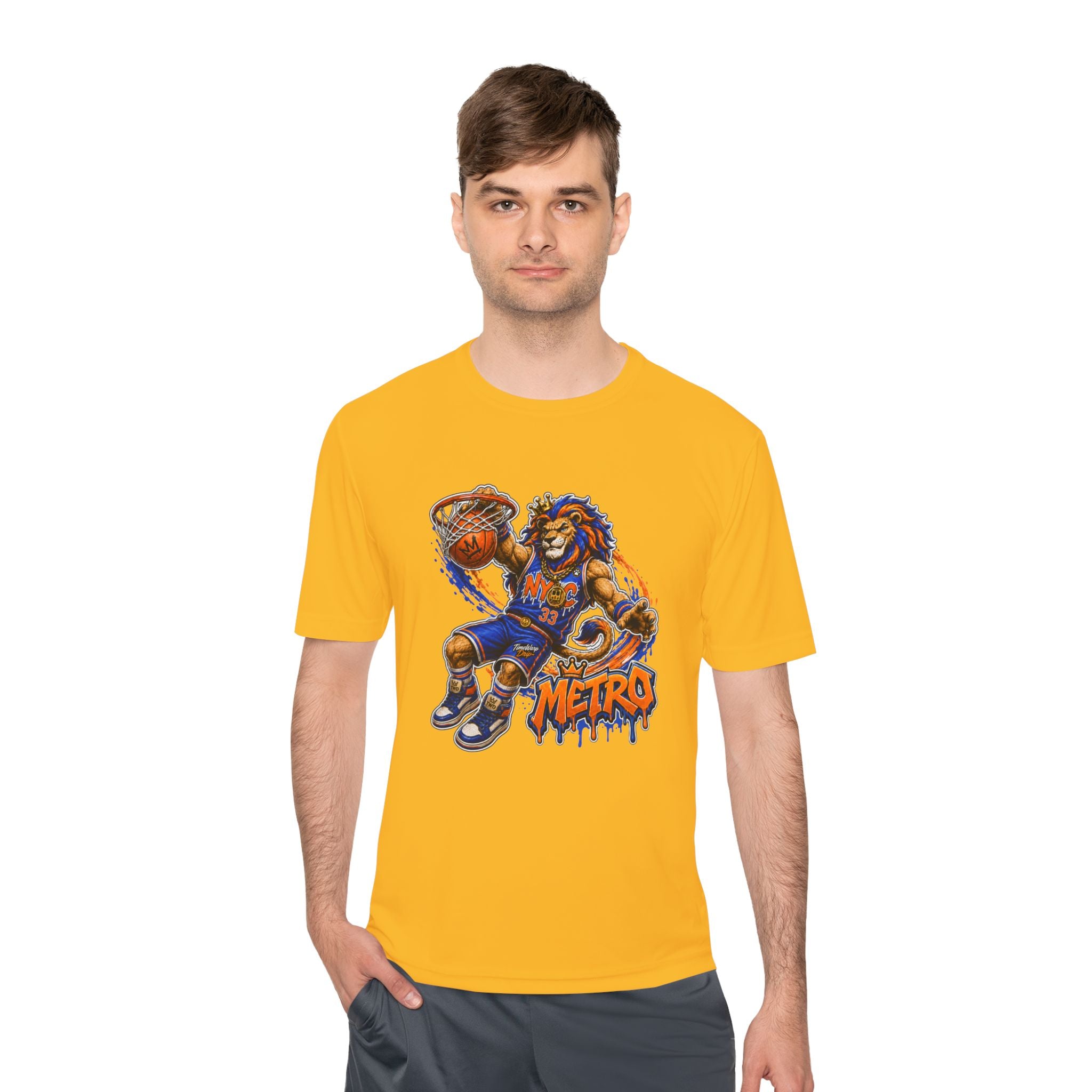 Metro NYC Basketball Tee — "Built Different" Lion Mascot Sports Shirt