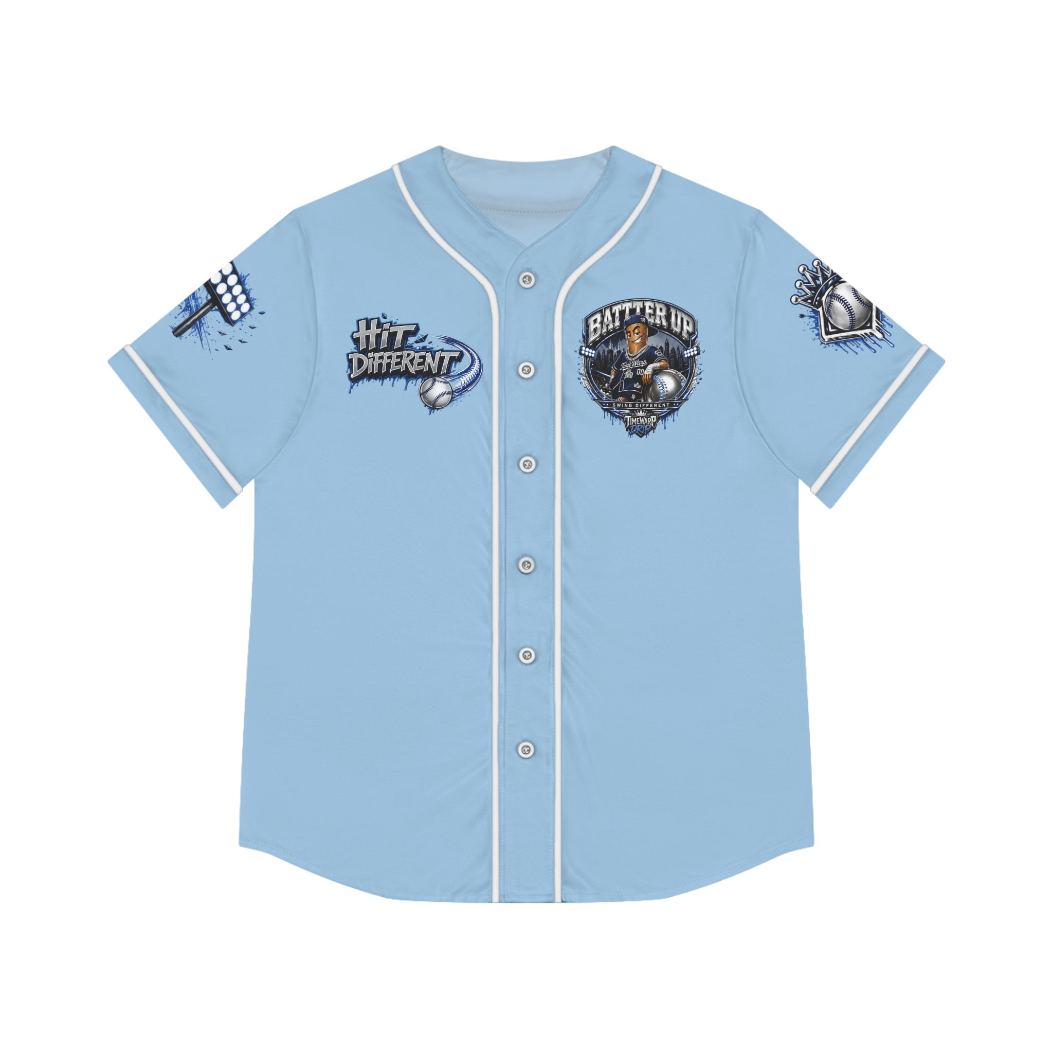 Batter Up Women’s Baseball Jersey — Stadium Lights Graphic