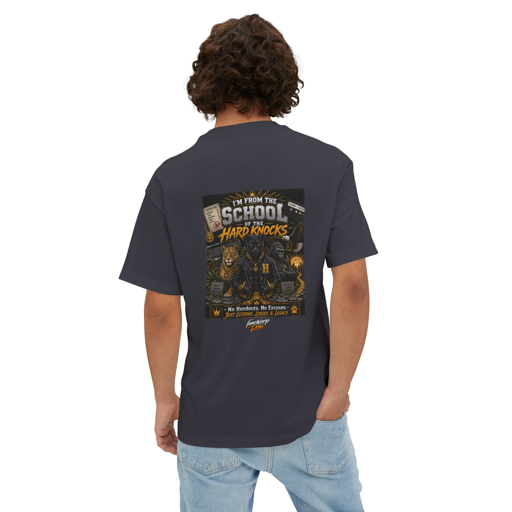 'School of Hard Knocks' - Motivational Oversized Boxy Tee