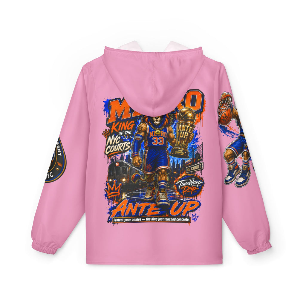 Basketball Windbreaker —  'ANTE UP' Metro Championship Streetwear (Pink)