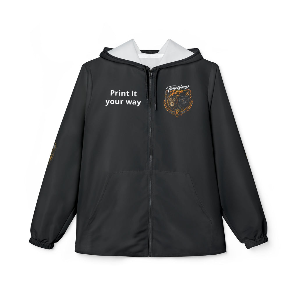 School of Hard Knocks Windbreaker Jacket — Retro Black Drip Zip-Up
