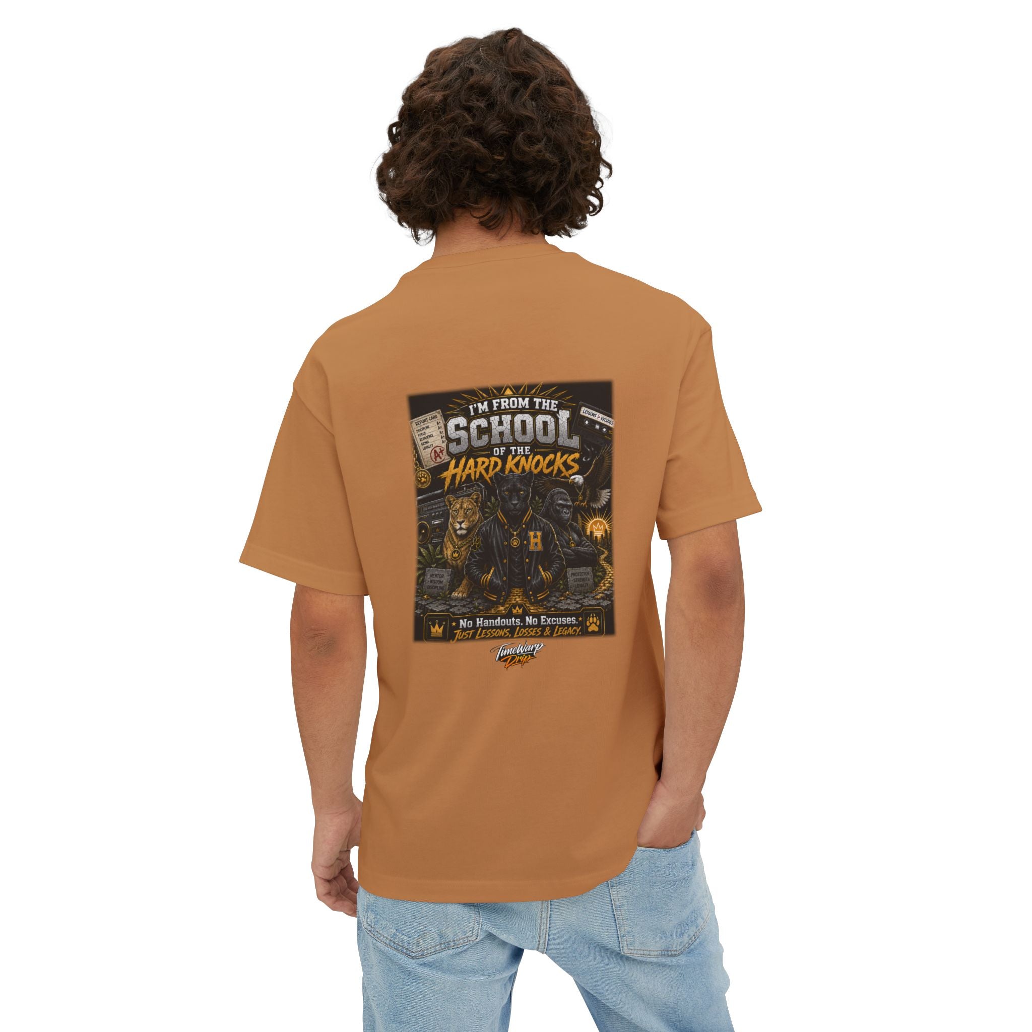TimeWarp Drip School of Hard Knocks Graphic Tee – Forest Green – Oversized Streetwear | TimeWarp Drip