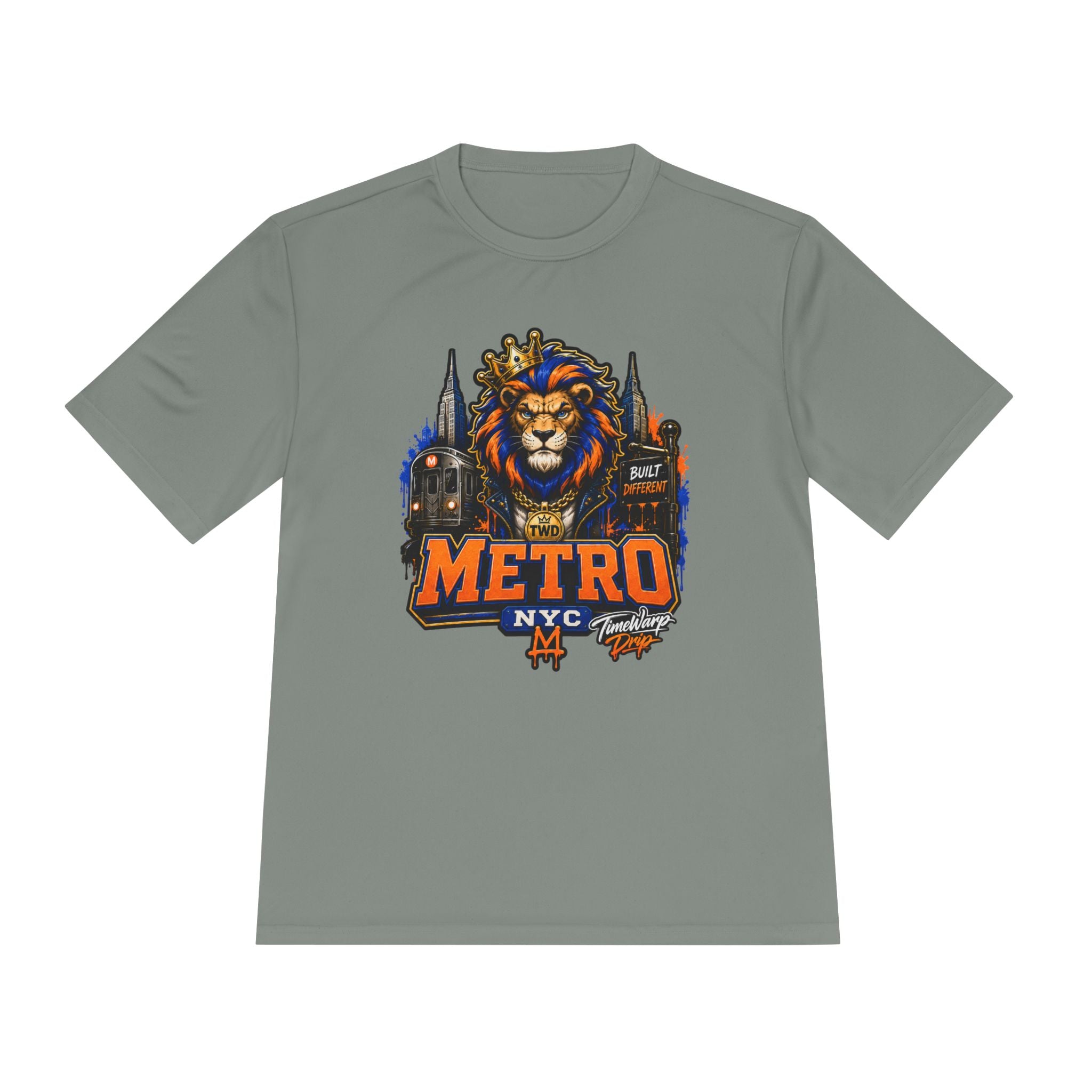 Metro NYC Lion Graphic Tee — "Built Different" Athletic Moisture‑Wicking Shirt