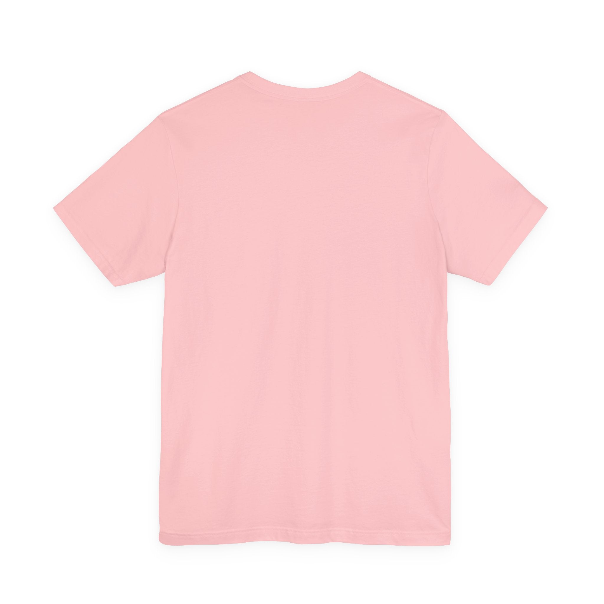 The Lucky Clover "Pulls Up Lives" Graphic T-Shirt by TimeWarp Drip is a light pink short-sleeve tee shown laid flat from the back, featuring no visible logos or designs. Available in sizes S-3XL.