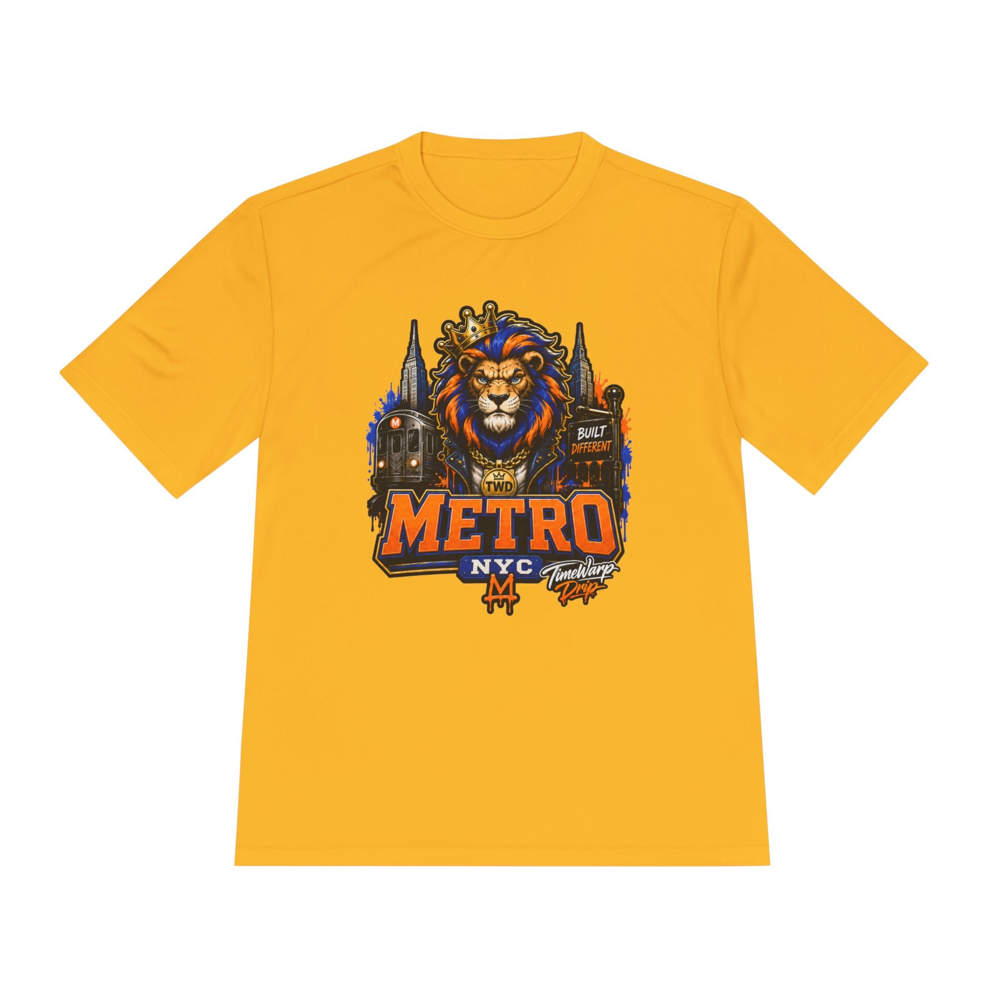 Metro NYC Lion Graphic Tee — "Built Different" Athletic Moisture‑Wicking Shirt