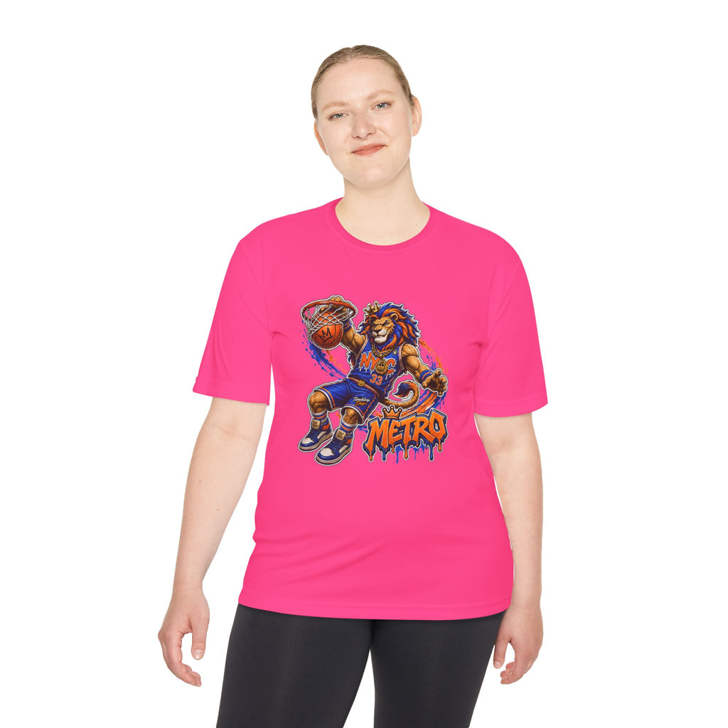 Metro NYC Basketball Tee — "Built Different" Lion Mascot Sports Shirt