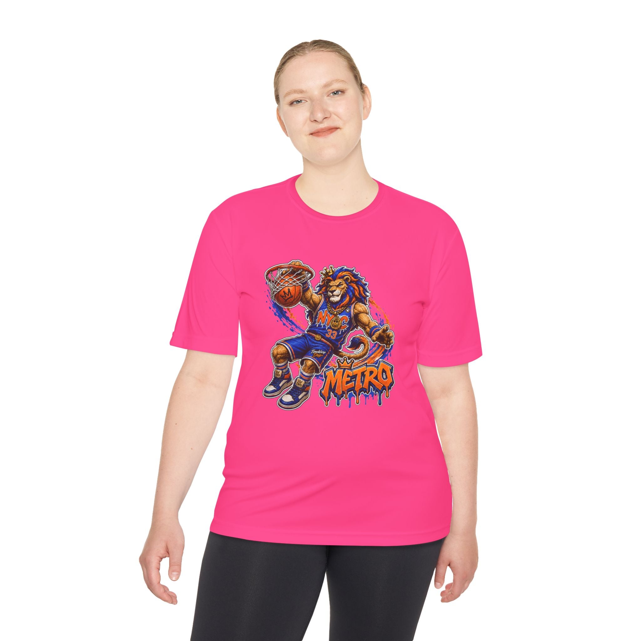 Metro NYC Basketball Tee — "Built Different" Lion Mascot Sports Shirt