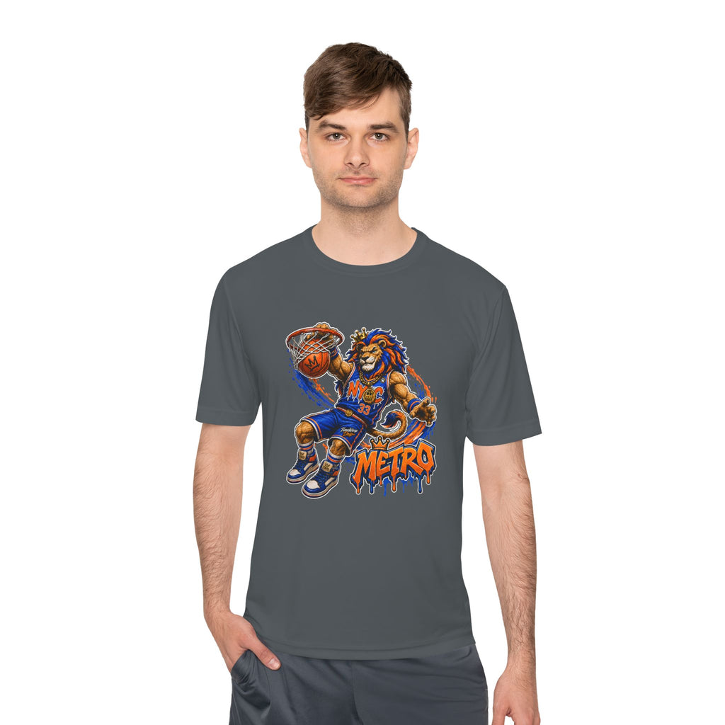 Metro NYC Basketball Tee — "Built Different" Lion Mascot Sports Shirt