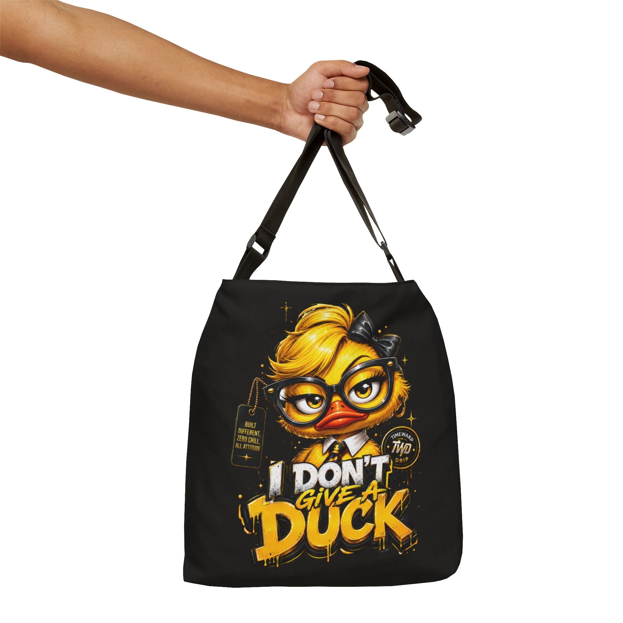I Don't Give a Duck Tote Bag — Bold TimeWarp Women's Graphic Tote