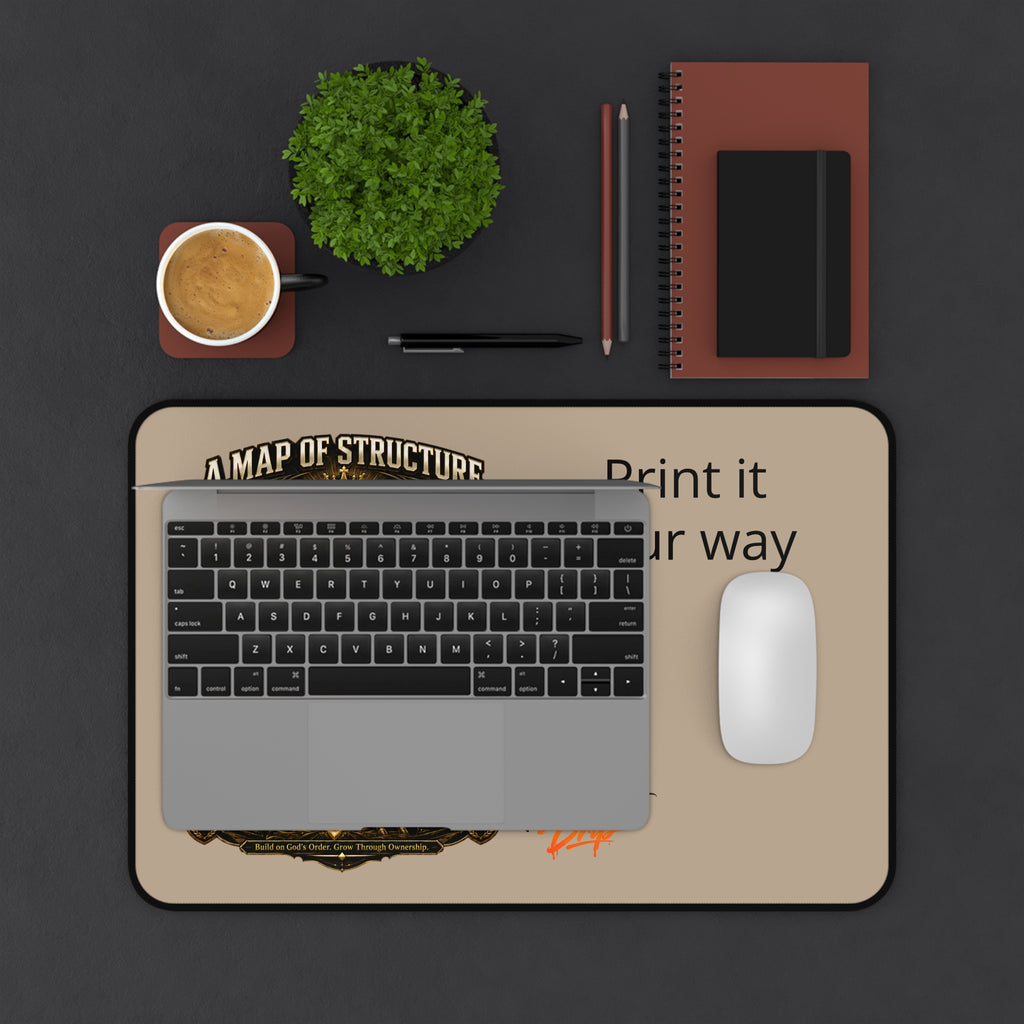 A Map of Structure Desk Mat — Vintage Faith & Financial Diagram Office Mouse Pad