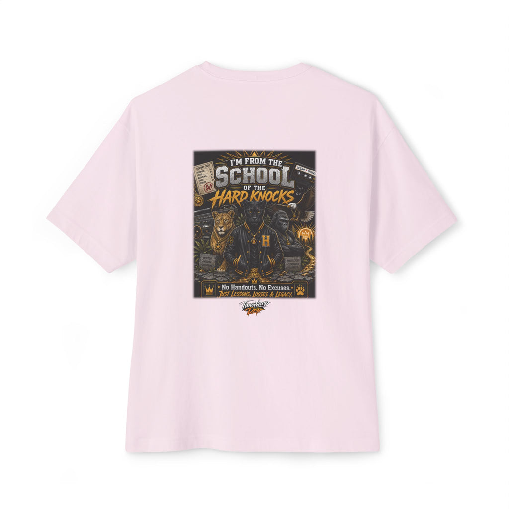 'School of Hard Knocks' - Motivational Oversized Boxy Tee