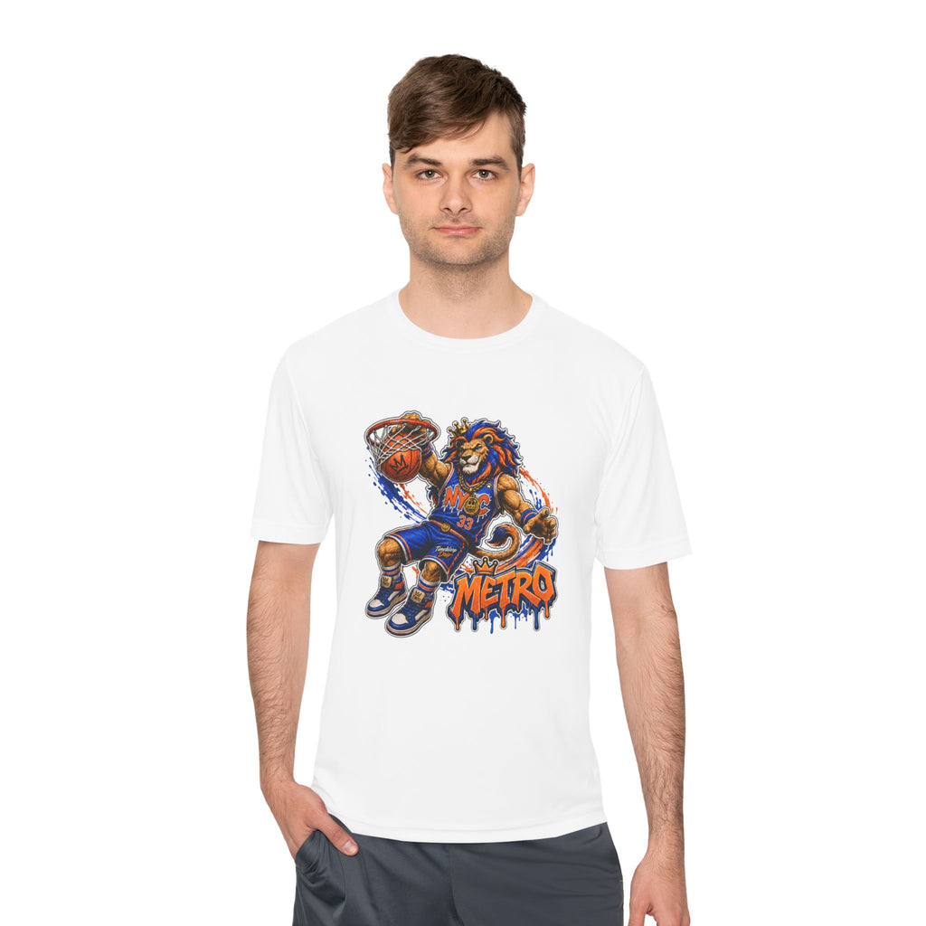 Metro NYC Basketball Tee — "Built Different" Lion Mascot Sports Shirt