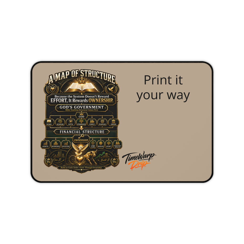 A Map of Structure Desk Mat — Vintage Faith & Financial Diagram Office Mouse Pad