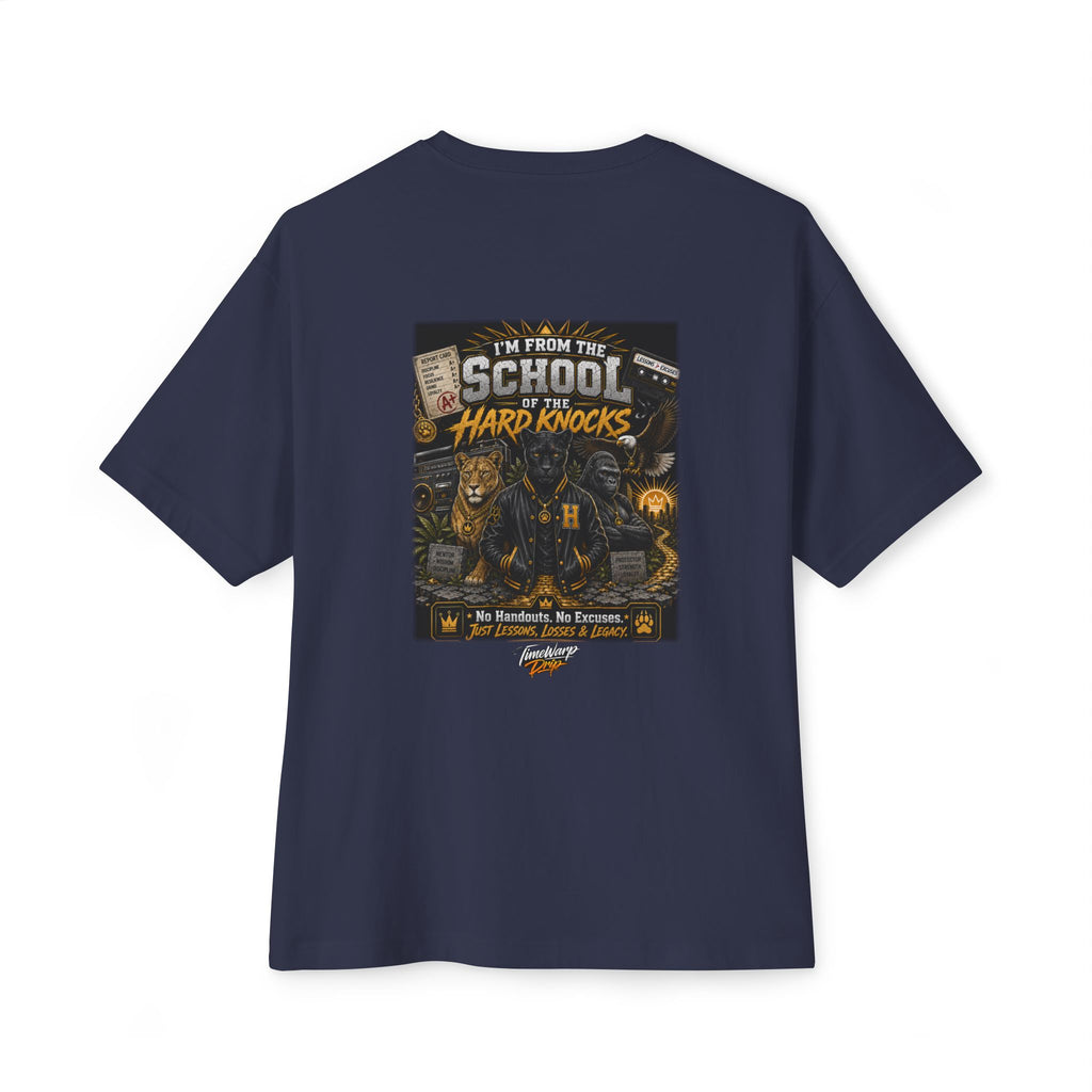 'School of Hard Knocks' - Motivational Oversized Boxy Tee