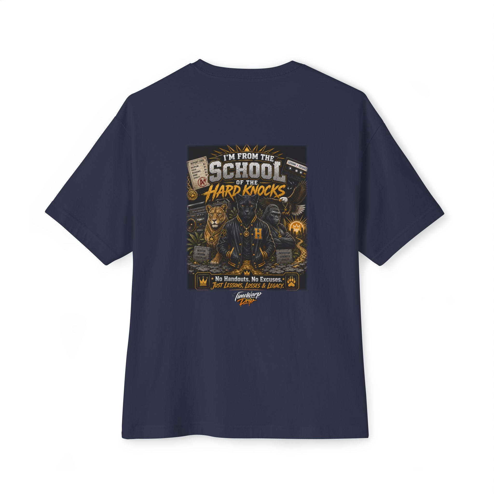 'School of Hard Knocks' - Motivational Oversized Boxy Tee
