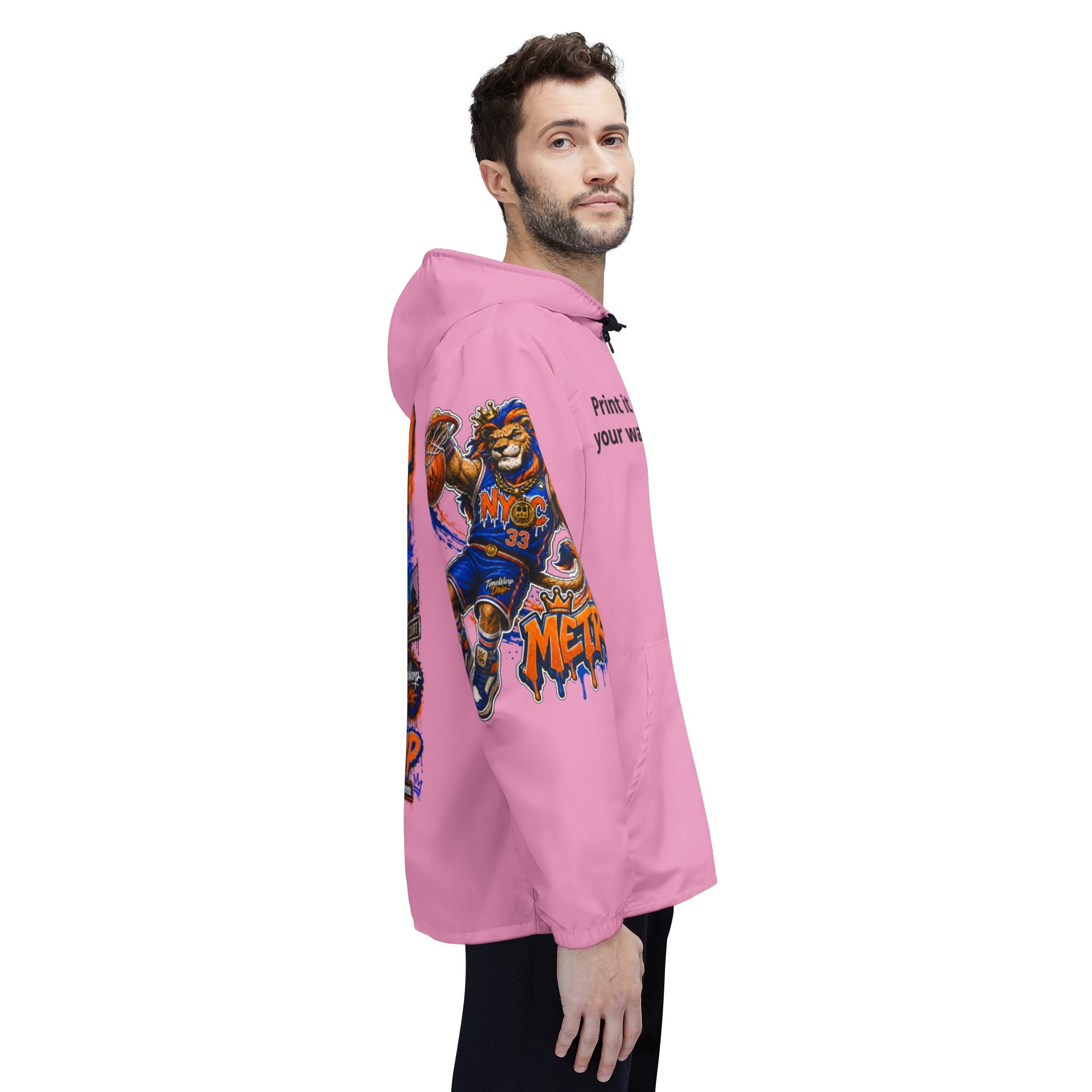Basketball Windbreaker —  'ANTE UP' Metro Championship Streetwear (Pink)