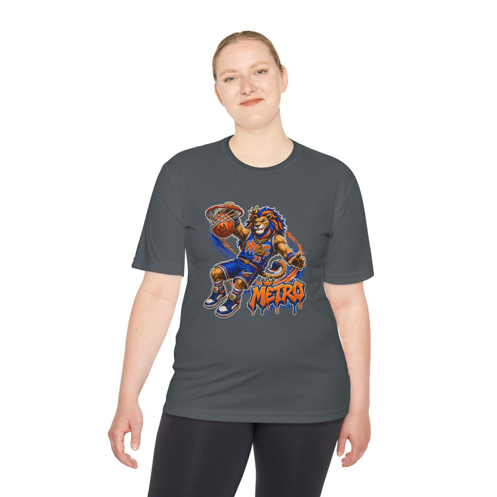 Metro NYC Basketball Tee — "Built Different" Lion Mascot Sports Shirt
