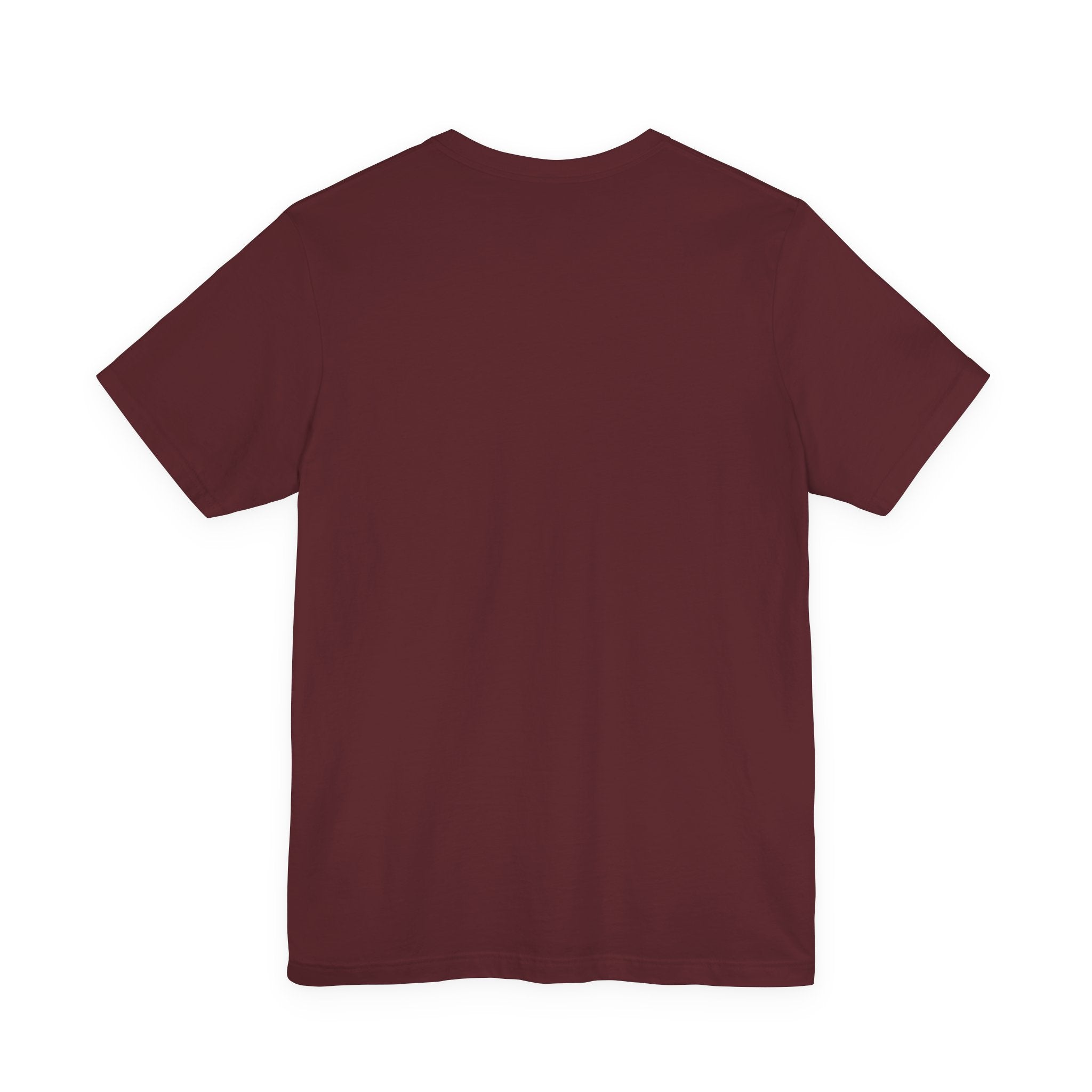 The Calm Energy Vibes T-Shirt — "I Run the Forecast" CEO Energy by TimeWarp Drip is a plain maroon short-sleeve tee made from soft Airlume cotton, displayed flat with no visible logos or graphics, highlighting its simple, lightweight design.
