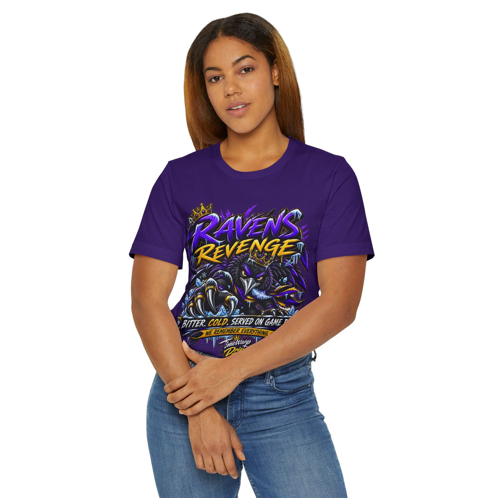 Raven Revenge T-Shirt — "Bitter, Cold, Served on Game Day" Fan Tee