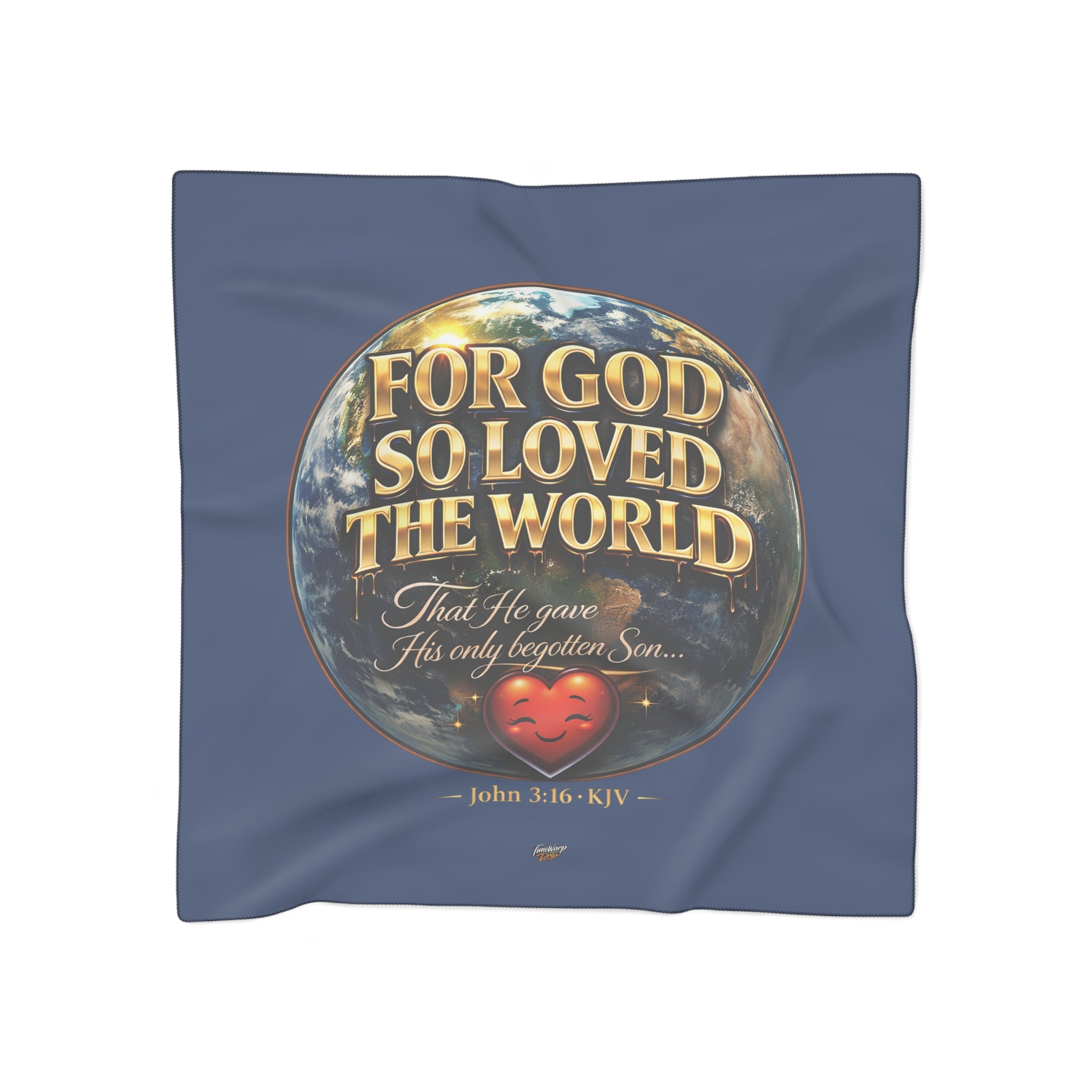 TimeWarp Drip Poly scarf in bold street style, “For God So Loved the World” John 3:16 print, hype black-white drip by TimeWarp Drip . Premium Urban Fashionapparel