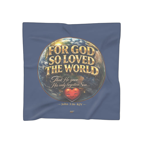 TimeWarp Drip Poly scarf in bold street style, “For God So Loved the World” John 3:16 print, hype black-white drip by TimeWarp Drip . Premium Urban Fashionapparel