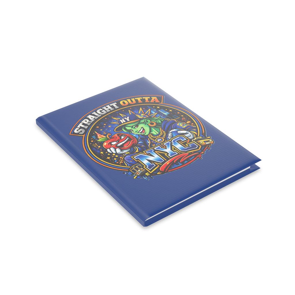Hardcover NYC-themed notebook with Statue of Liberty graphic, featuring puffy textured cover and lined paper interior.