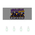 TimeWarp Drip Three fierce purple ravens and "We Don’t Do Visitors" drip on a 25oz Printify sports bottle—streetstyle in bold color. streetwear apparel