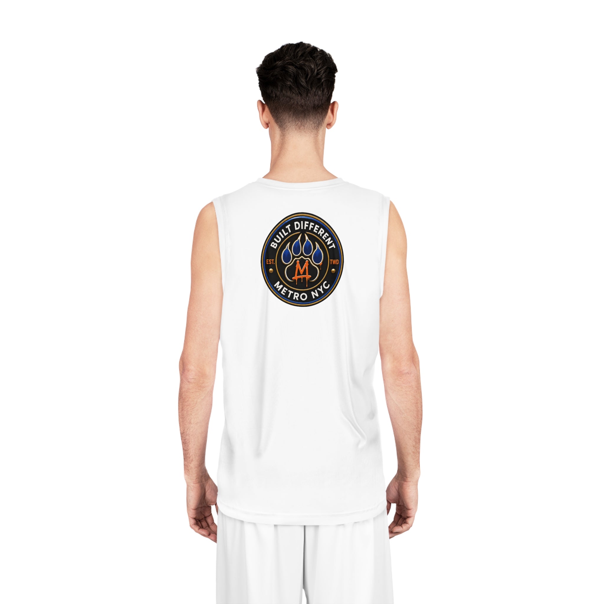Basketball Jersey  (White) — Metro King Courts Lion Graphic (Built Different)