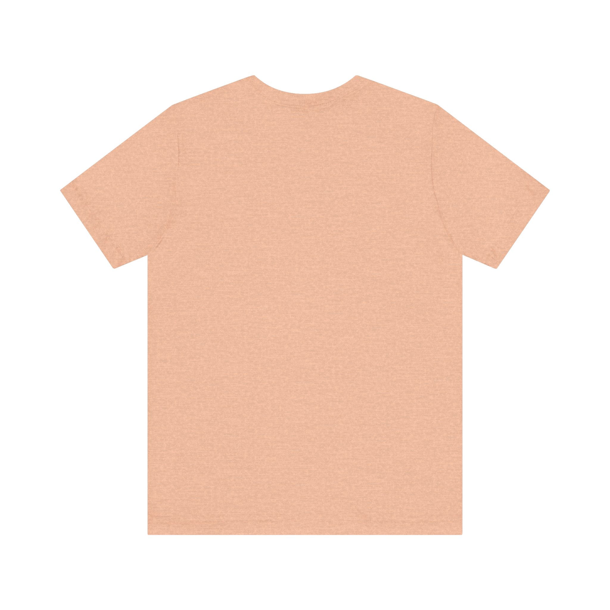 The TimeWarp Drip Lucky Clover "Pulls Up Lives" Graphic T-Shirt in light peach is shown laid flat, back up, on a white background, available in sizes S–3XL.