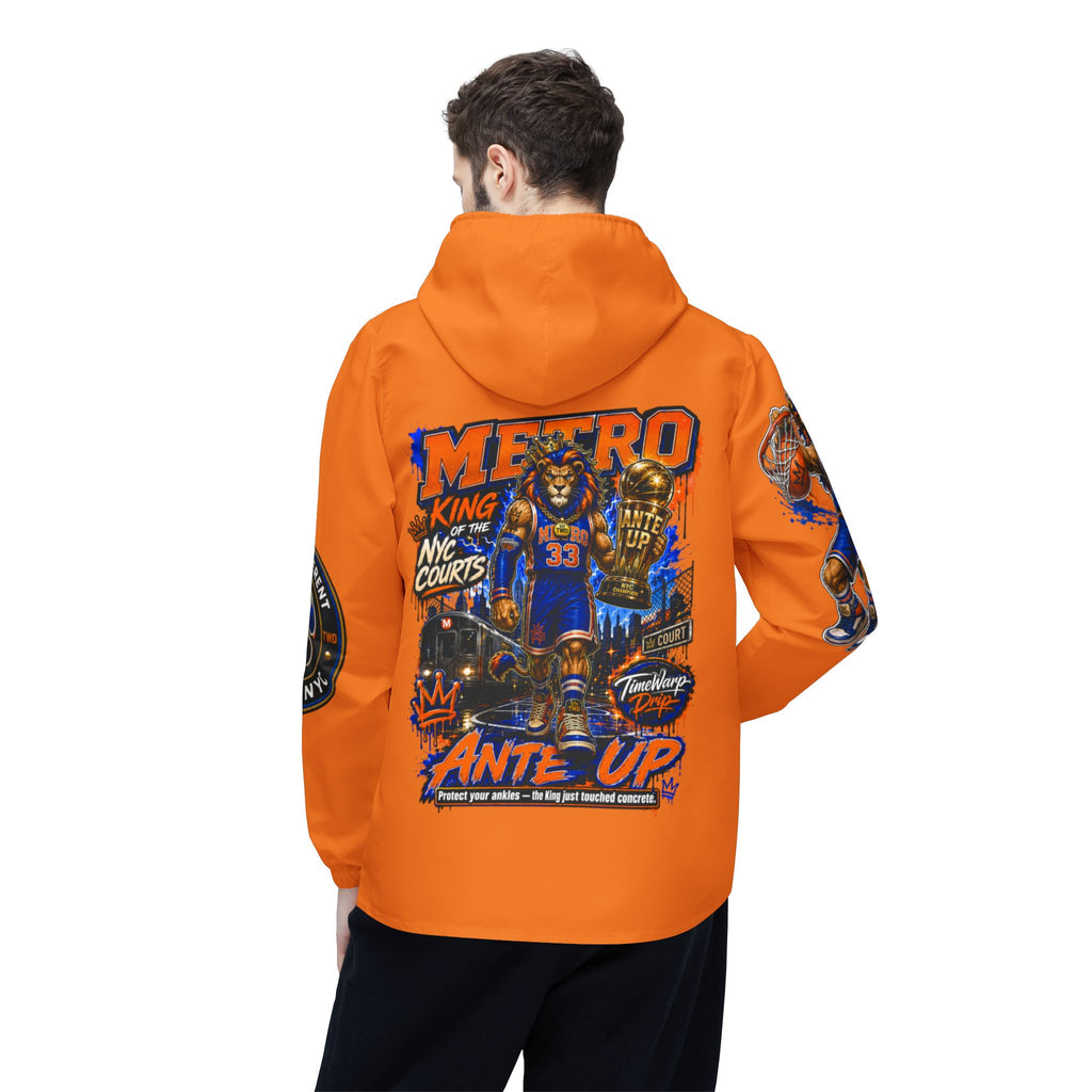 Basketball Windbreaker —  'ANTE UP' Metro Championship Streetwear (Orange)