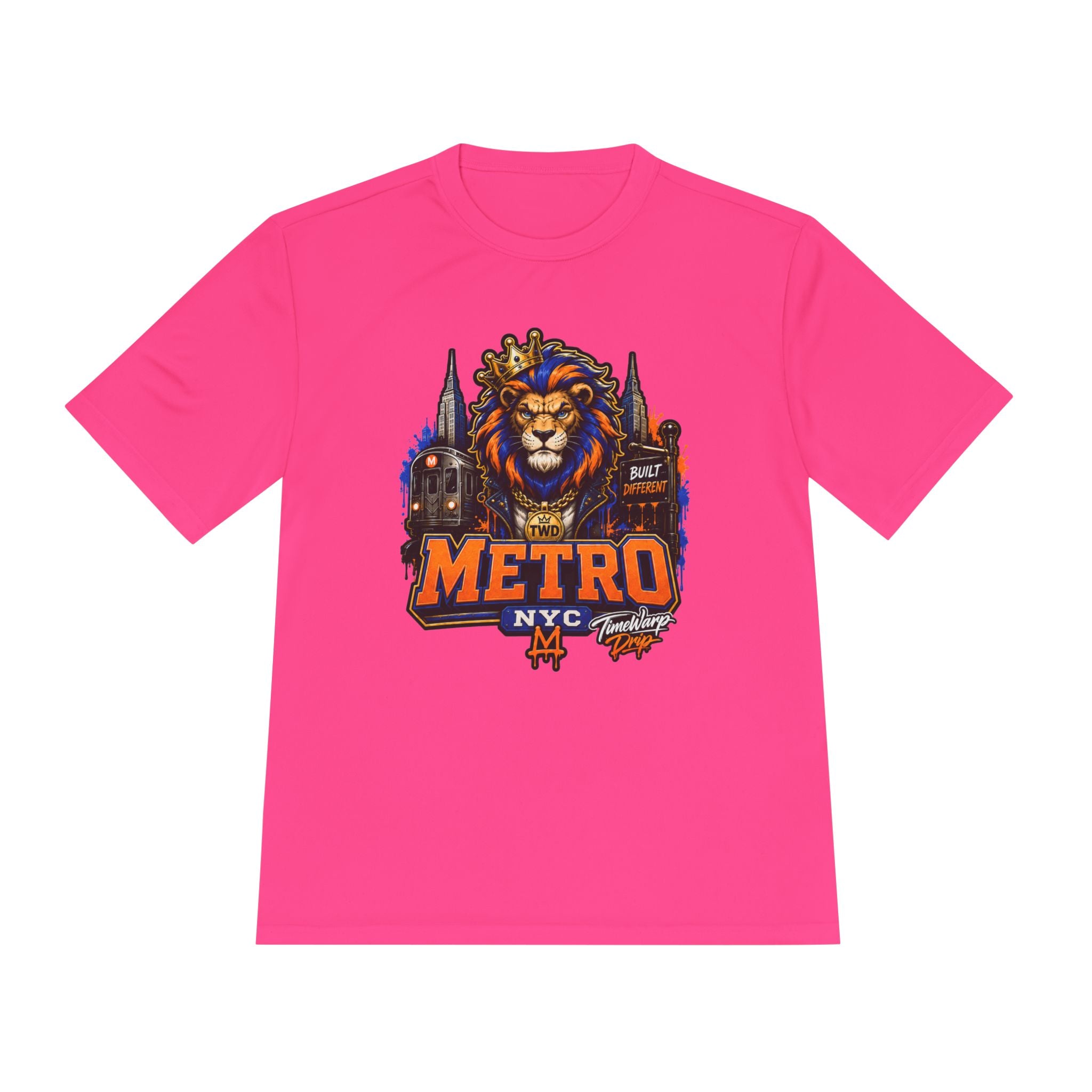 Metro NYC Lion Graphic Tee — "Built Different" Athletic Moisture‑Wicking Shirt