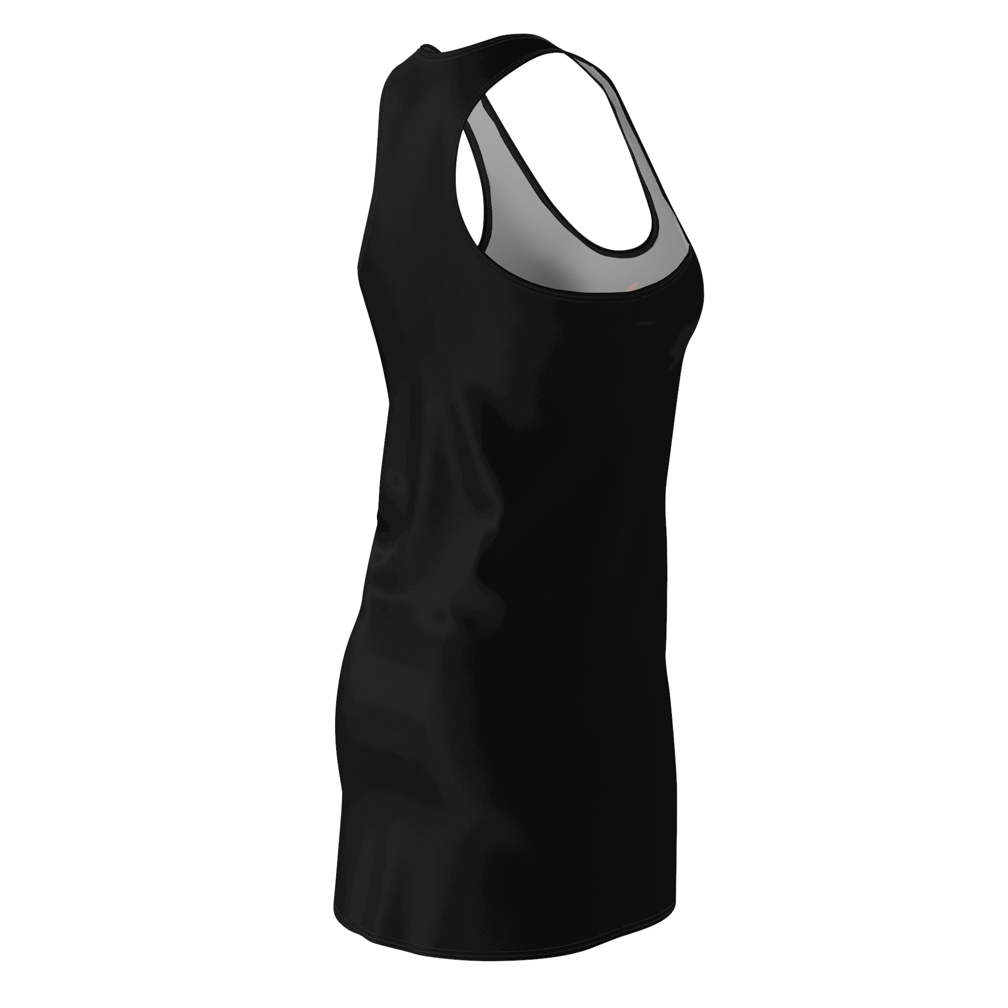 'Slow Burn' Fiery Pinup Racerback Dress (Black)
