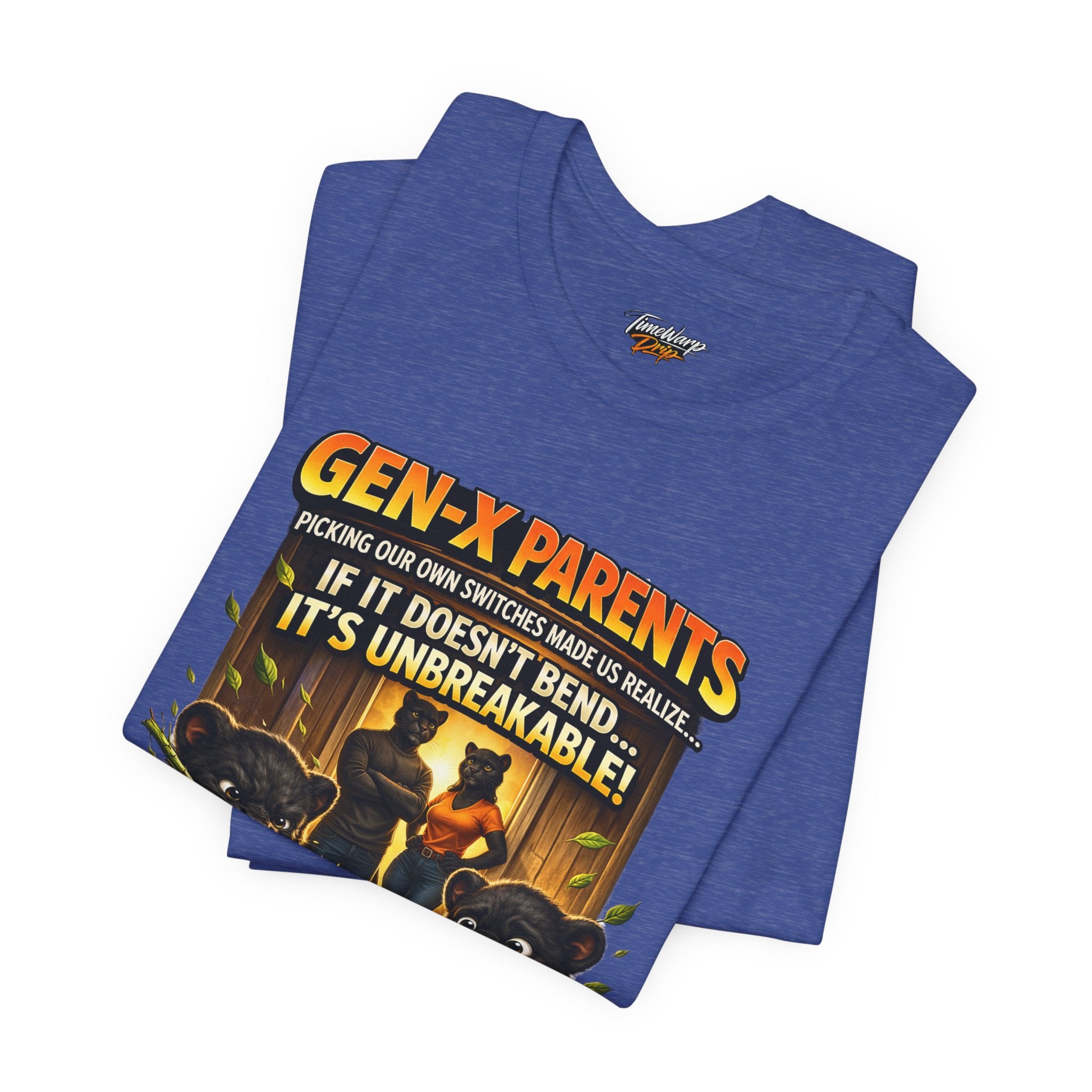 TimeWarp Drip Unbreakable black tee by Printify: Gen X “Picked Our Own Switches” streetwear—bold retro vibe, resilient style, funny graphic. streetwear apparel