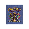TimeWarp Drip Blue crushed velvet blanket drips with a cartoon chess king in shades; "Crowned in Every Era" text. Streetwear royalty vibes. streetwear apparel