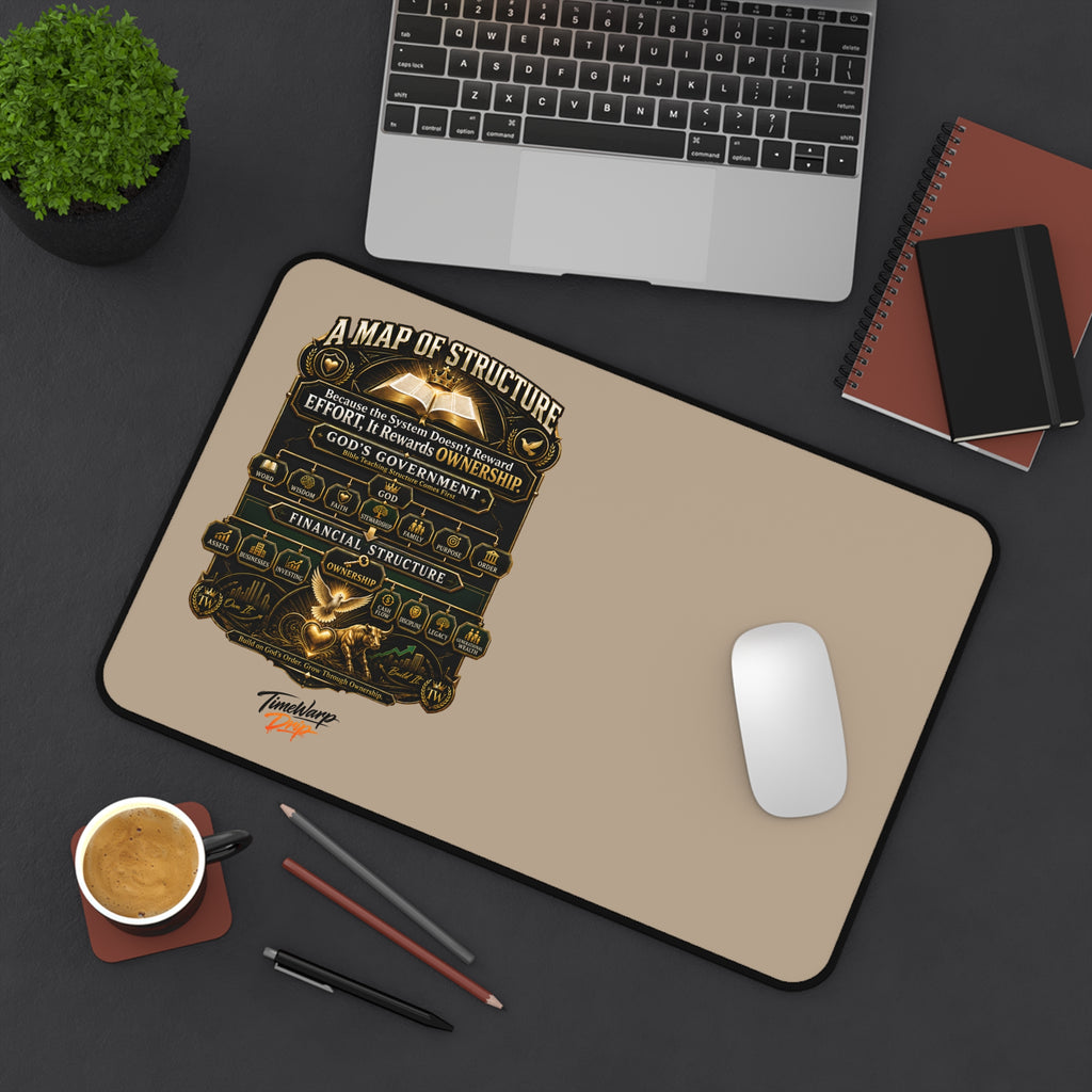 TimeWarp Drip Retro vibes on deck: Vintage Map Mouse Pad by TimeWarp Drip , crisp white and black style—next to laptop, coffee, and notepads. Premium Urban Fashionapparel