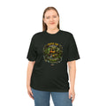 TimeWarp Drip Bold woman rocking a black Duck Up Find Out hunting tee by TimeWarp Drip , street-ready style in XS-2XL, fierce and front-facing. Premium Urban Fashionapparel