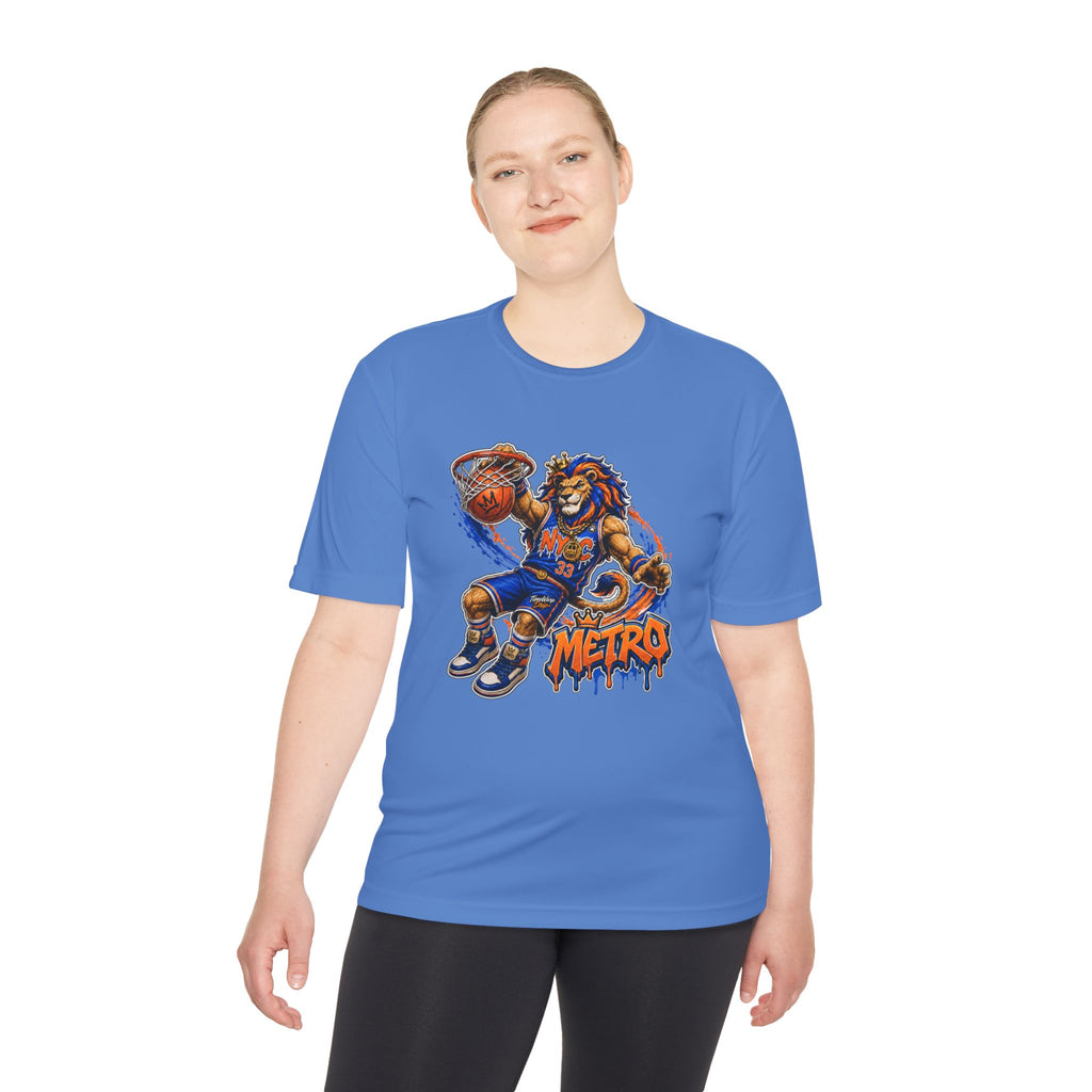 Metro NYC Basketball Tee — "Built Different" Lion Mascot Sports Shirt