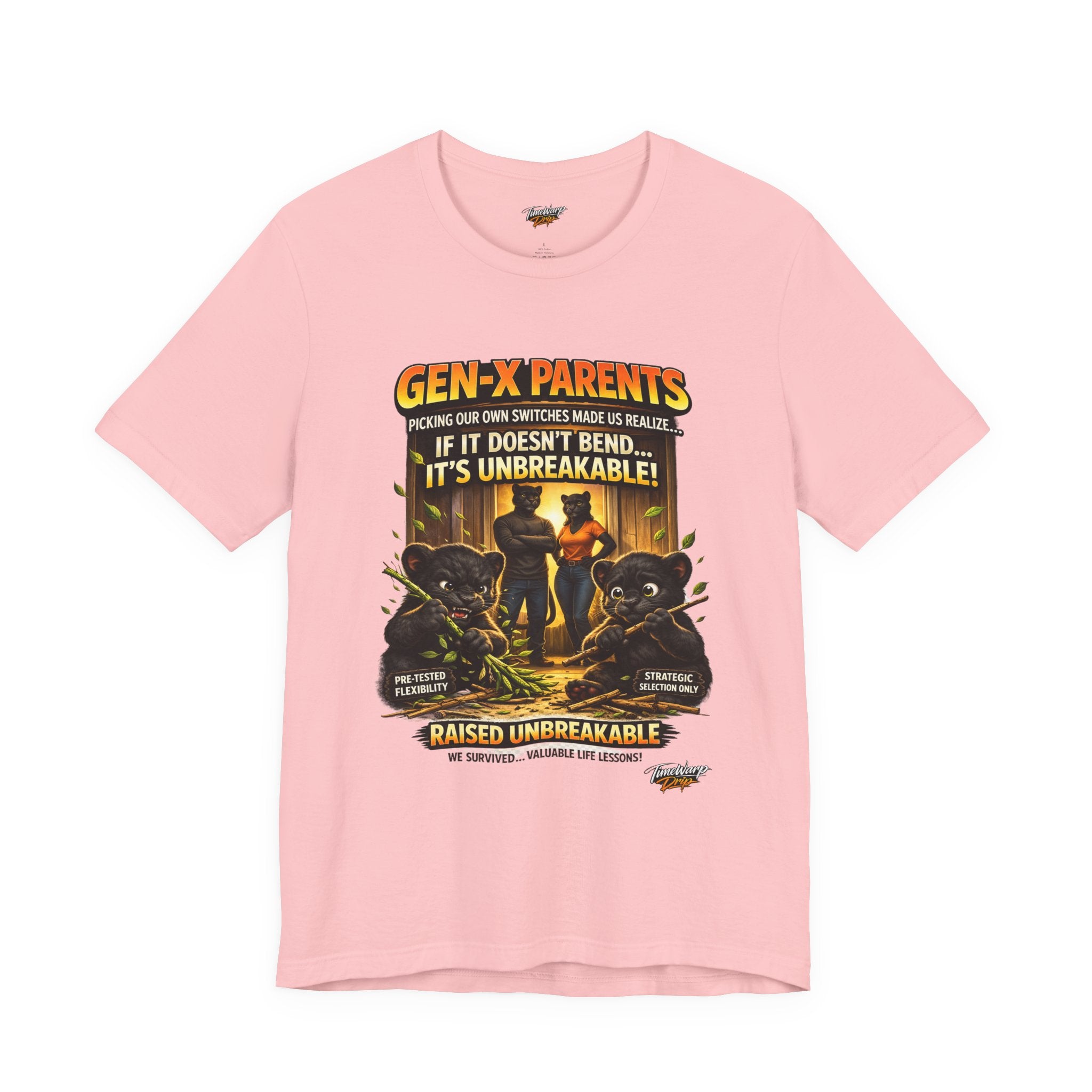 TimeWarp Drip Black Printify Unbreakable Tee—retro Gen X “Picked Our Own Switches” drip with bold cartoon bears. Streetwise and iconic. streetwear apparel