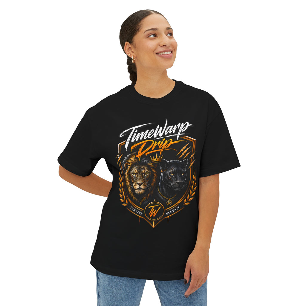 TimeWarp Drip School of Hard Knocks Graphic Tee – Grey – Oversized Streetwear | TimeWarp Drip