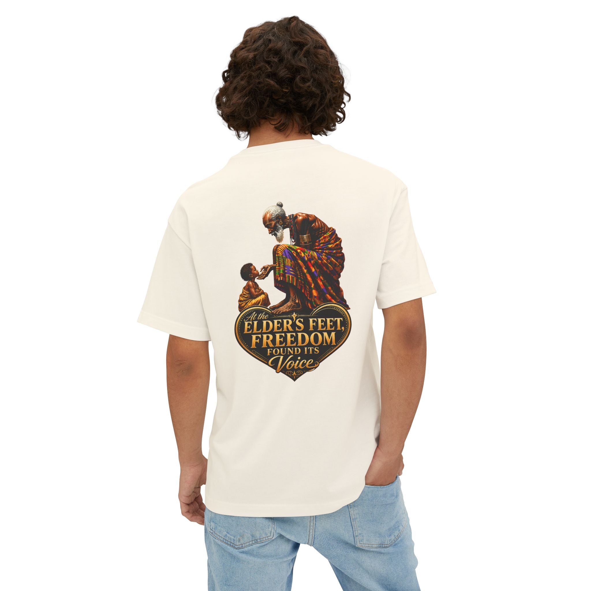 TimeWarp Drip – Oversized white boxy tee with bold Generational Blessing & Guidance graphic—urban statement for streetwise style elites. | premium streetwear