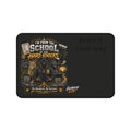 TimeWarp Drip – Black neoprene desk mat, varsity wolf graphic, bold motivational quote; premium city-edge non-slip streetwear accessory. | premium streetwear