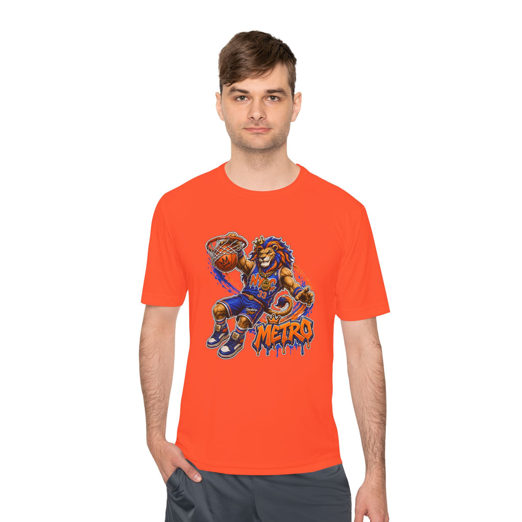 Metro NYC Basketball Tee — "Built Different" Lion Mascot Sports Shirt