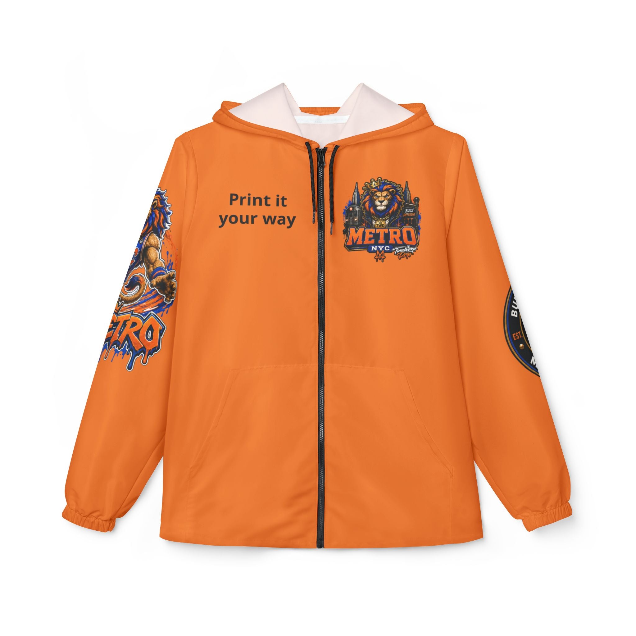 Basketball Windbreaker —  'ANTE UP' Metro Championship Streetwear (Orange)