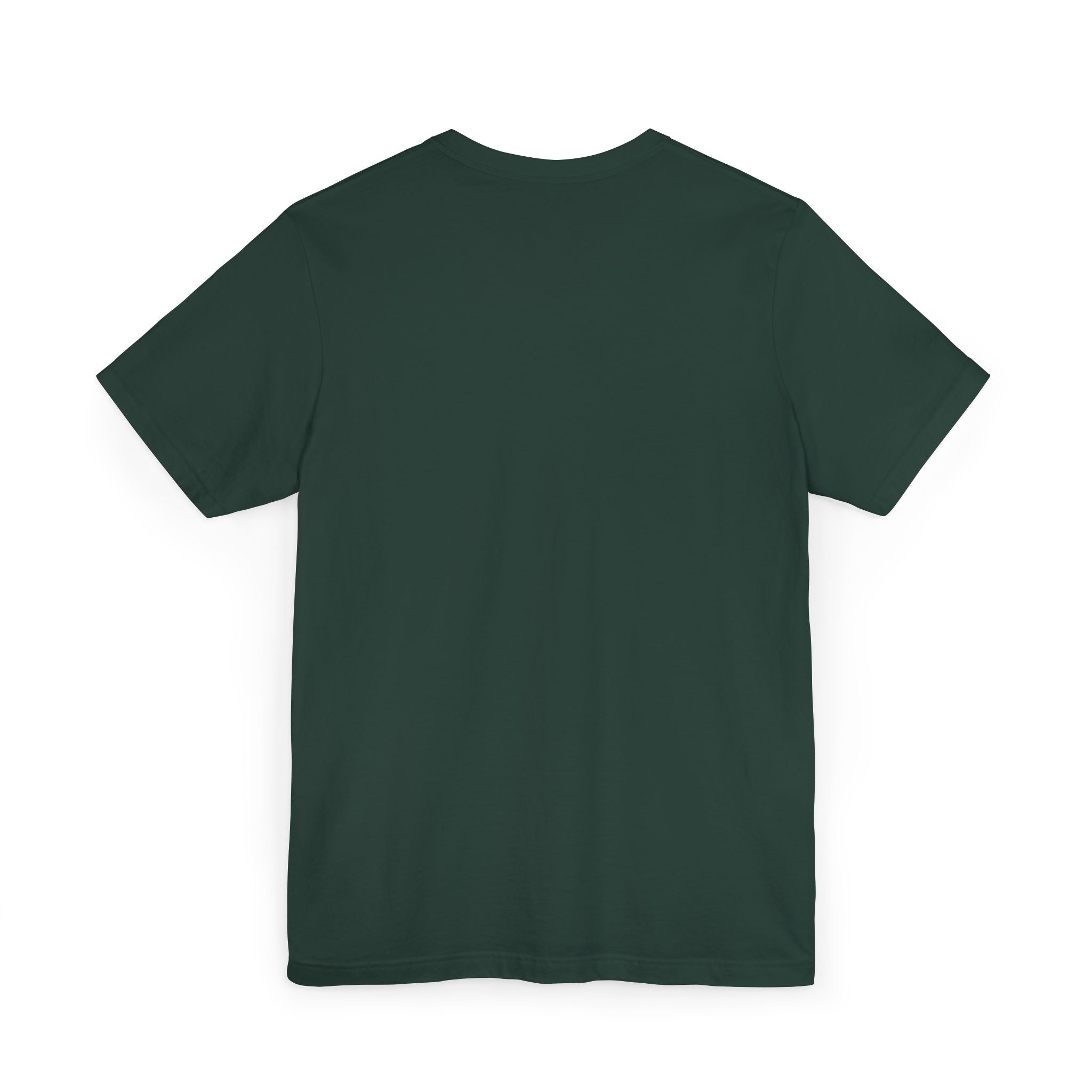 The Anti Social Wolf T-Shirt by Timewarp Drip, a plain dark green streetwear tee with short sleeves, is displayed from the back on a white background. The shirt features no visible logos, designs, or patterns.