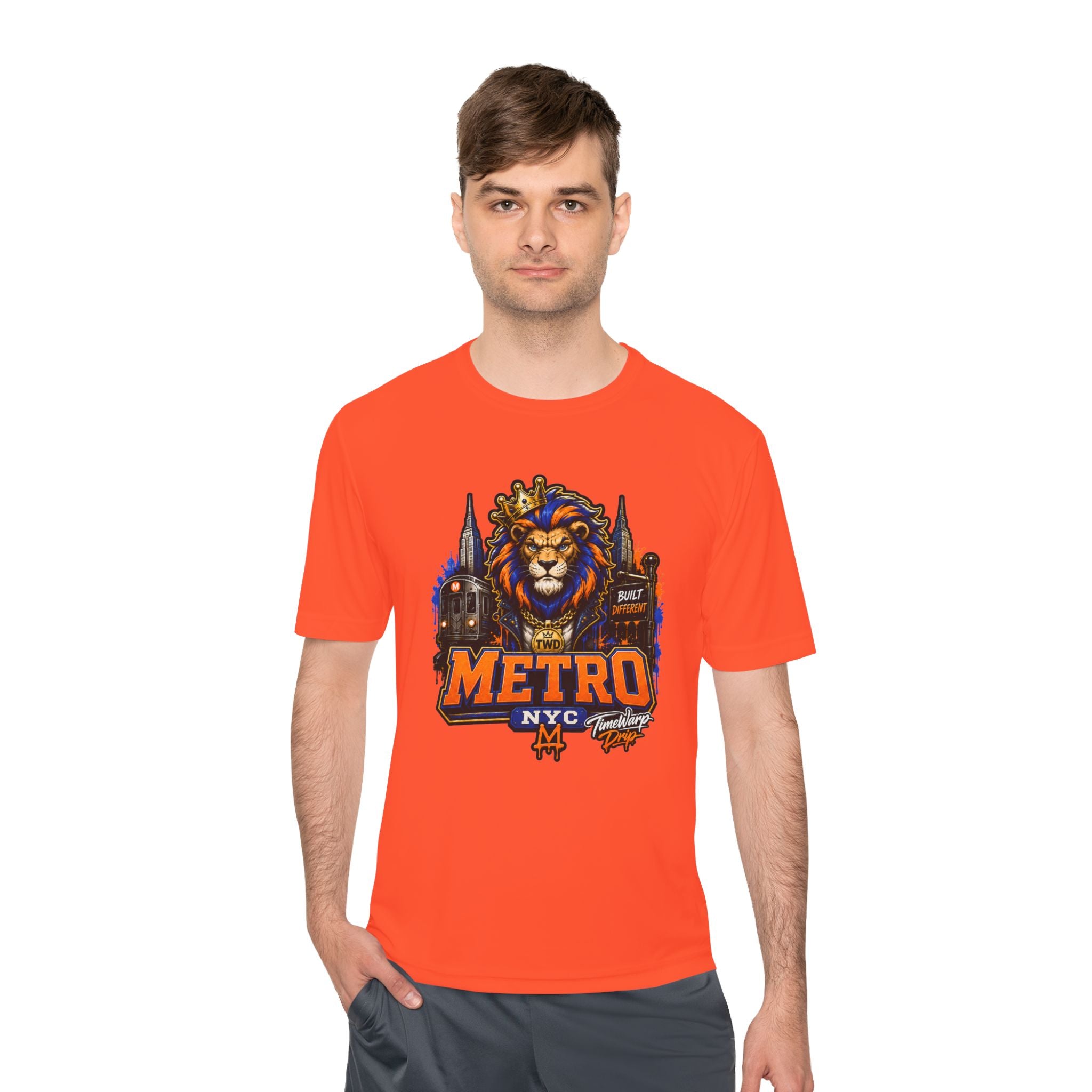 Metro NYC Lion Graphic Tee — "Built Different" Athletic Moisture‑Wicking Shirt
