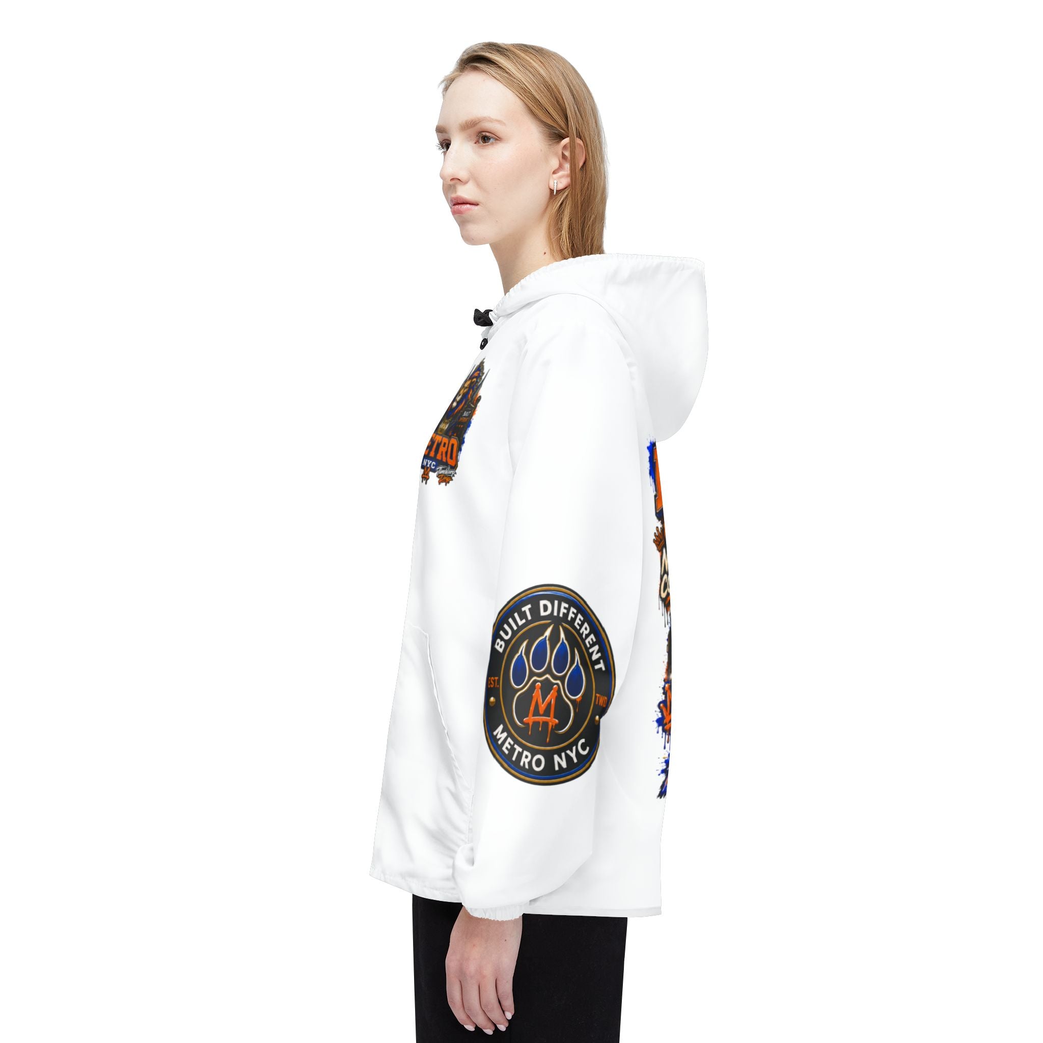 Basketball Windbreaker —  'ANTE UP' Metro Championship Streetwear (White)
