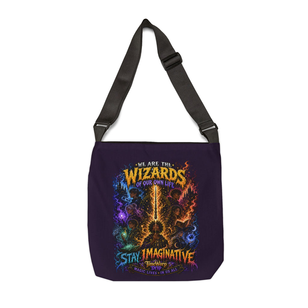 TimeWarp Drip Wizards Stay Imaginative Tote Bag – Black – NYC Streetwear | TimeWarp Drip