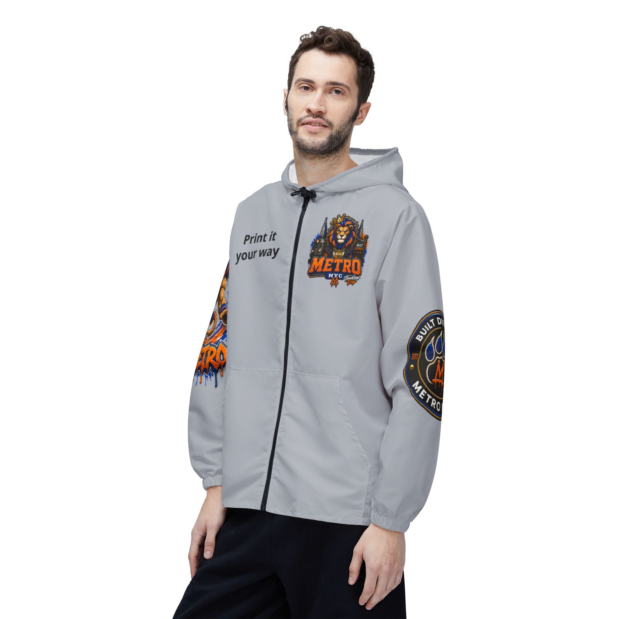 Basketball Windbreaker —  'ANTE UP' Metro Championship Streetwear (Gray)