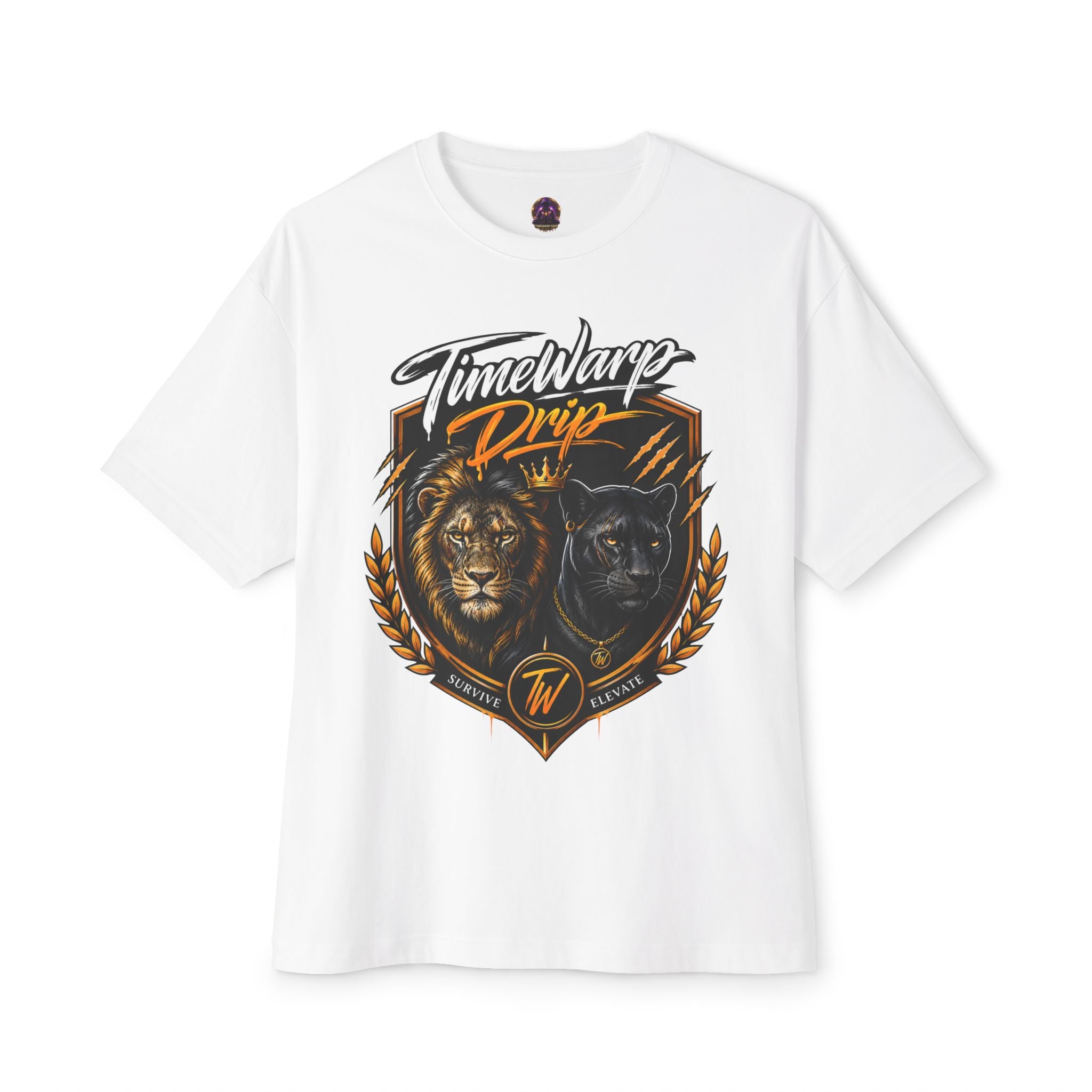 TimeWarp Drip School of Hard Knocks Graphic Tee – White – Oversized Streetwear | TimeWarp Drip